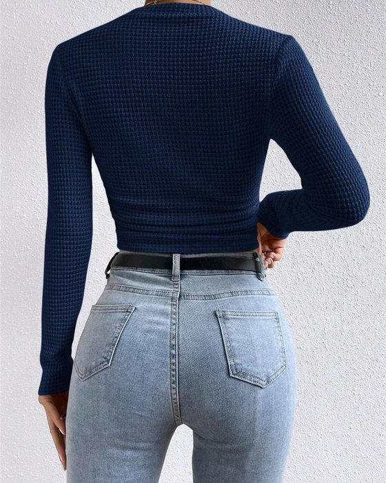 Topp Slim Fit Mångsidig Lång Ärm
