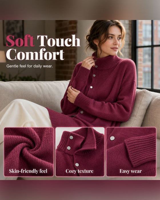 Kofta Turtleneck Enkelknäppt