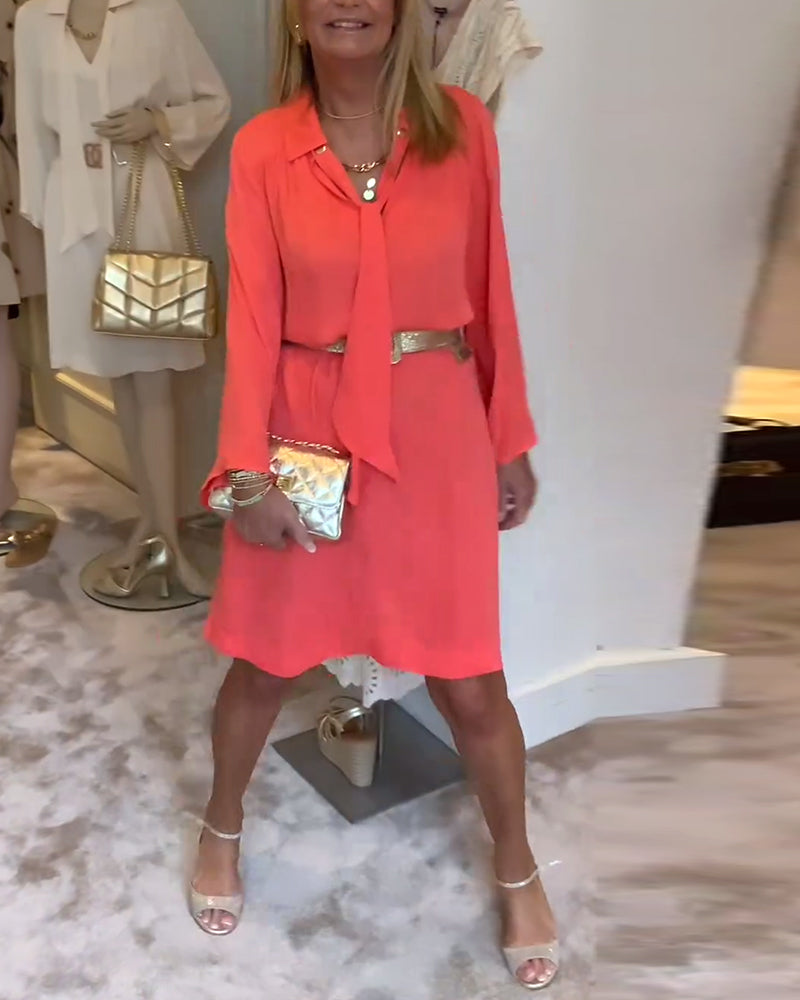 Lapel enfärgad bandklänning