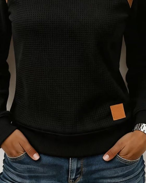 Sweatshirt Axalknapp Skarvad Mockhals