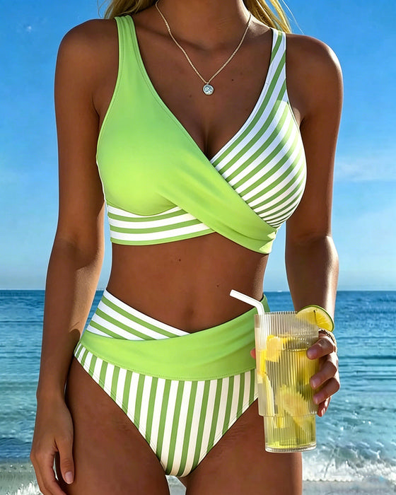 Bikini Korsrandig Tryckt