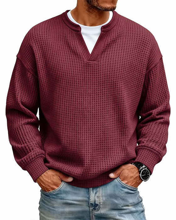 Sweatshirt Herr Runda Halsen Falsk Skiktad
