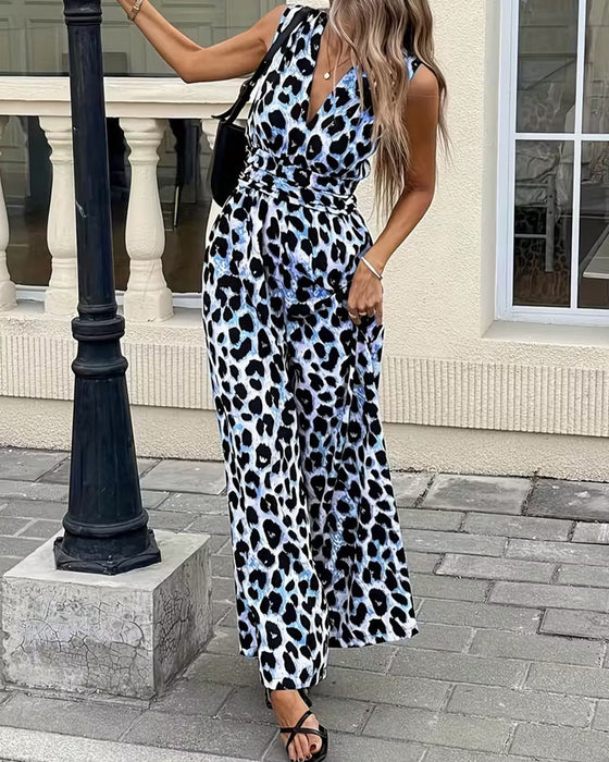 Hoppdräkt Leopard Tryck Ärmlös