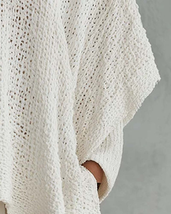 Pullover V-Hals Fladdermusärm Lös