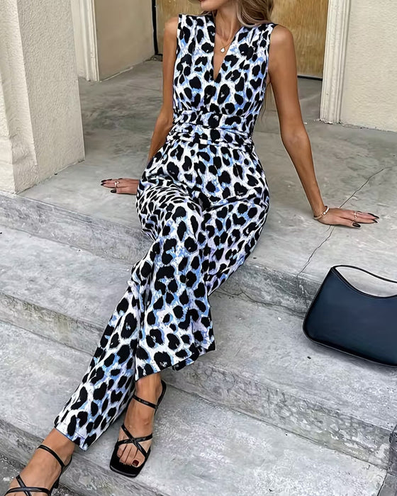 Hoppdräkt Leopard Tryck Ärmlös