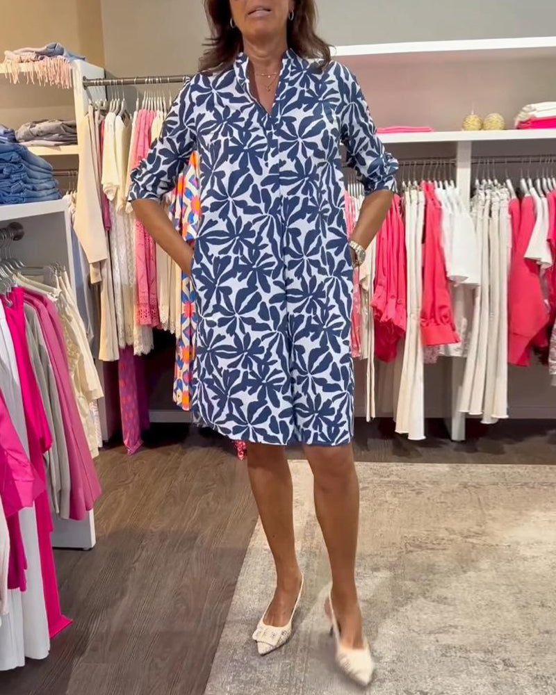 Casual klänning med tryckt och Above knä