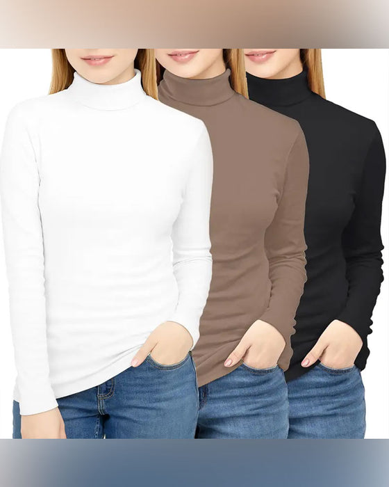 Topp Enfärgad Halv Turtleneck Bas