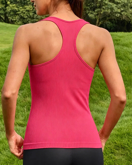 Linne Top Racerback Rem Inbyggd Bh