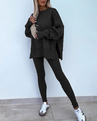 Set Slim Byxor Löst Sweatshirt