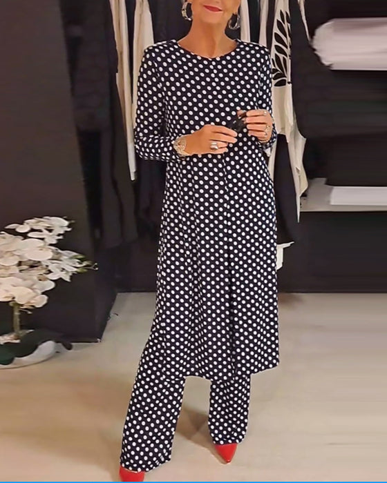 Elegant prickig slitskostym