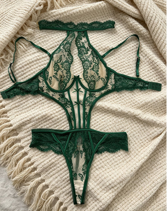 Lingerie Sheer Halter Body