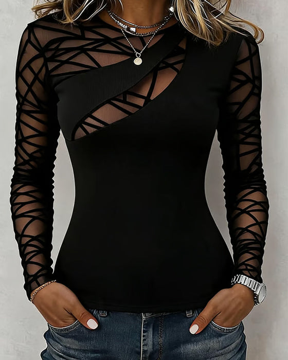 Topp Rundhalsad Kors Solid