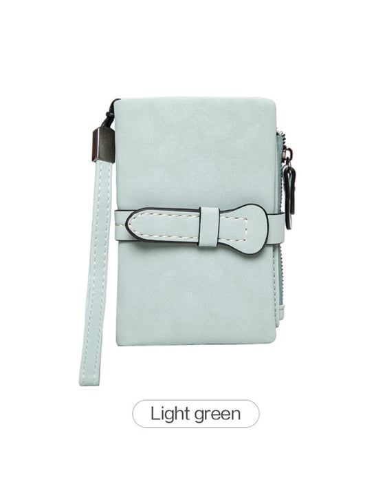 Dam Elegant Minimalistisk Kort Plånbok Med Handledsrem, Casual Mångsidig Dragkedja Korthållare Plånbok, Trendig Plånbok För Dagligt Bruk