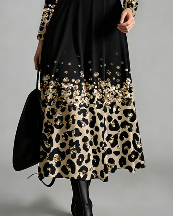 Klädning Ombre Leopard Casual