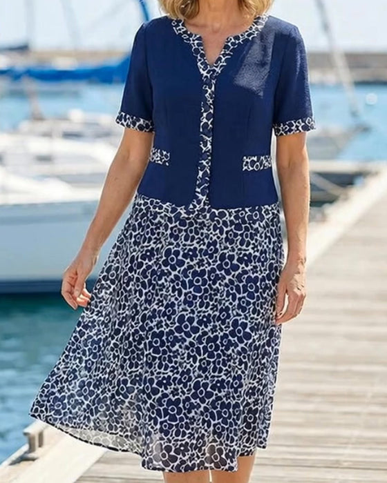 Set Patchwork Blommig Topp + Blommig Kjol