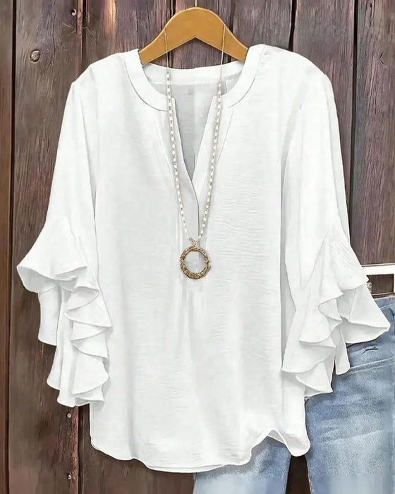 Blus Liten V‑Hals Volang