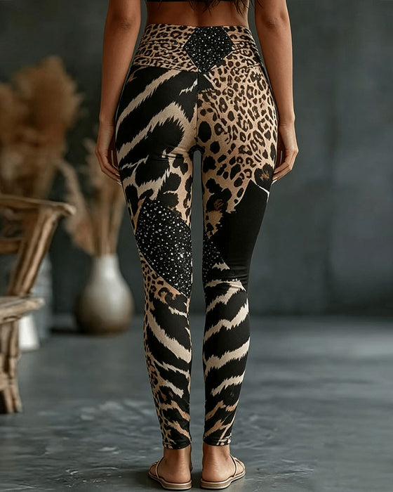 Byxor Hög Midja Leopardmönster Yoga