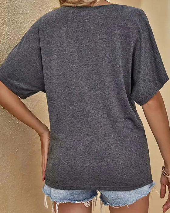 T-Shirt Enfärgad Lössittande Fladdermusärm
