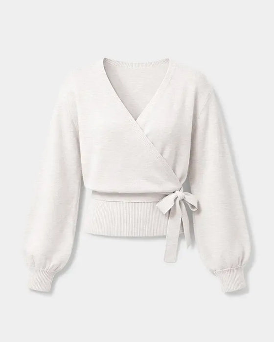 Pullover V-Hals Kors Knyt Kort