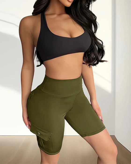 Leggings Enkelspänne Enfärgad Yoga