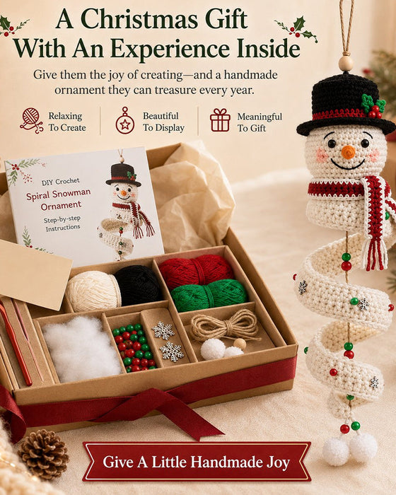 ☃️ DIY Kit Snögubbe I Spiral Virkning