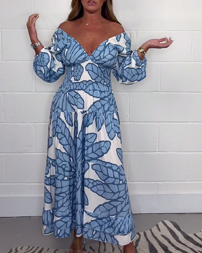 Lång klänning med V-ringad midja för kvinnor