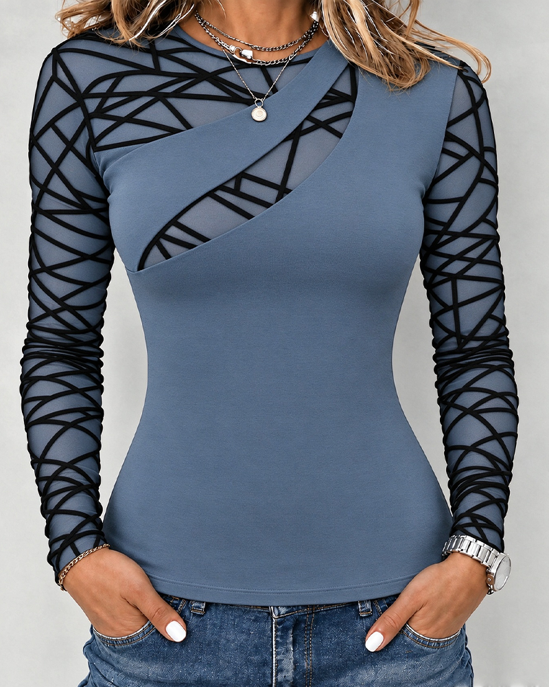 Topp Rundhalsad Kors Solid