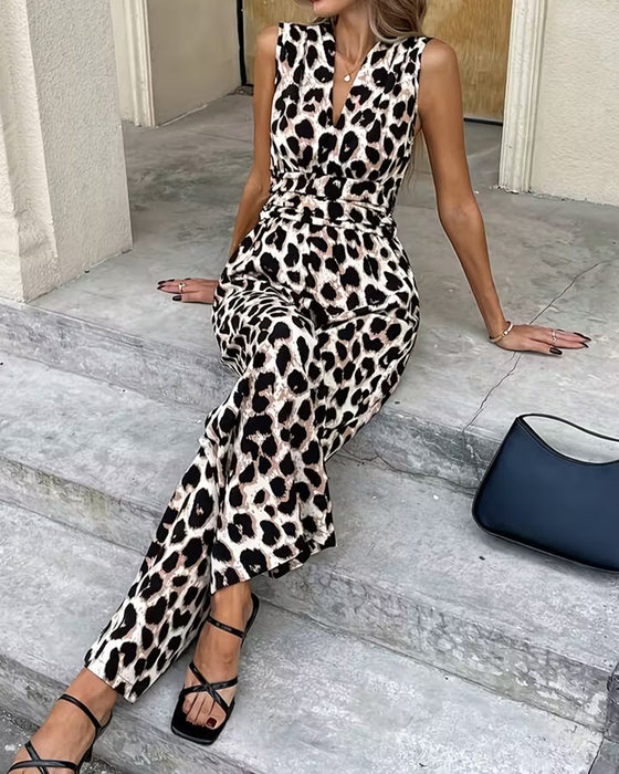Hoppdräkt Leopard Tryck Ärmlös