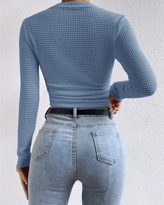 Topp Slim Fit Mångsidig Lång Ärm