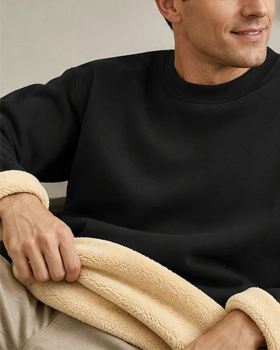 Sweatshirt Rundhalsad Solid Herr