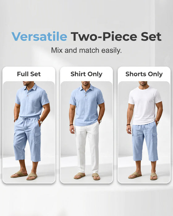 Set Polo Topp Capri Byxor