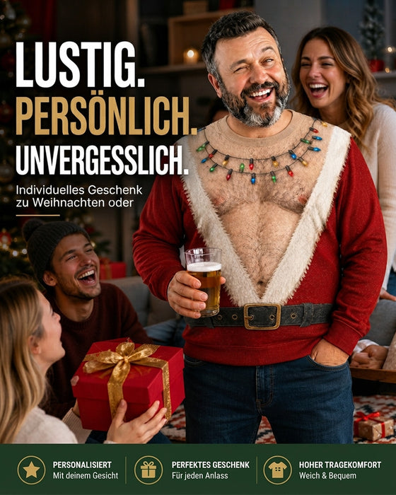 Tröja Rundhalsad Muskelprint Julstil