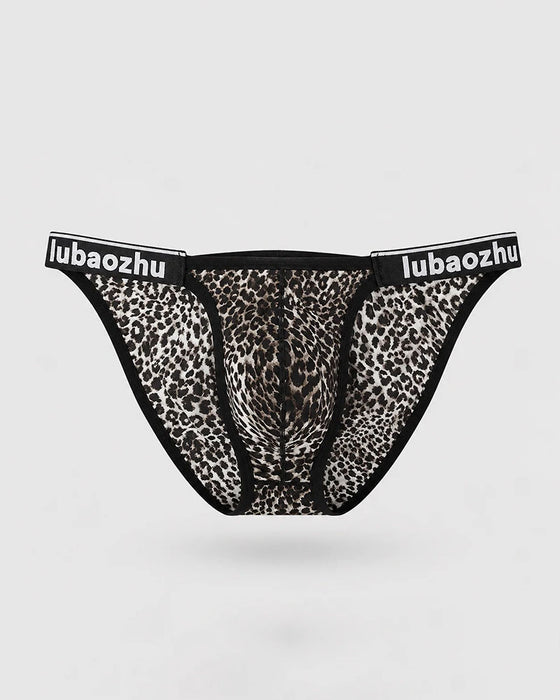 Herr-Tanga Leopardmönstrad