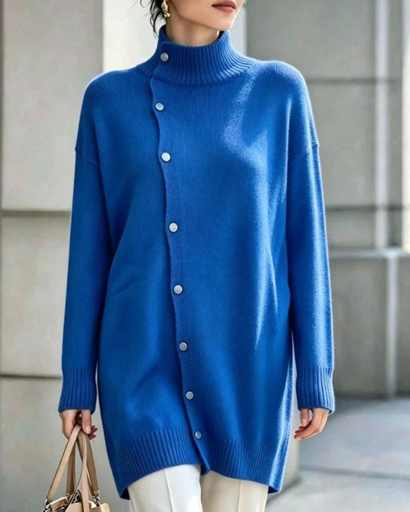 Kofta Turtleneck Enkelknäppt