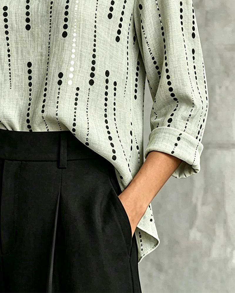 Blus Cowl Neck Stilig Armbågslång Ärm