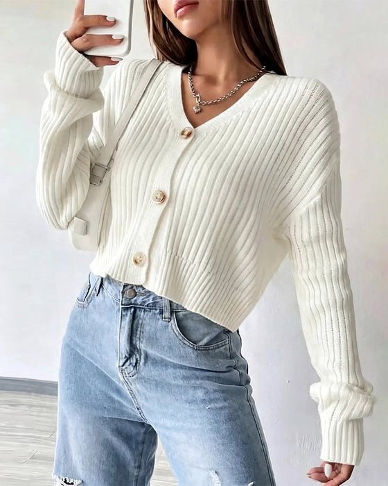 Cardigan V-Hals Kort