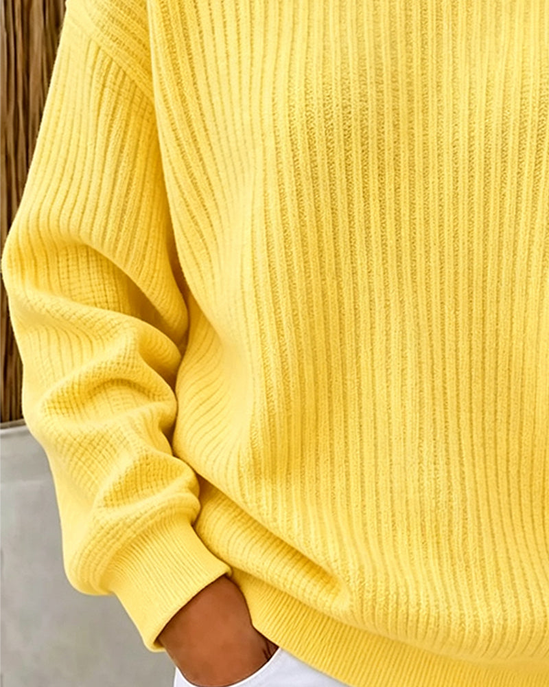 Sweatshirt Casual Solid Lång Ärm