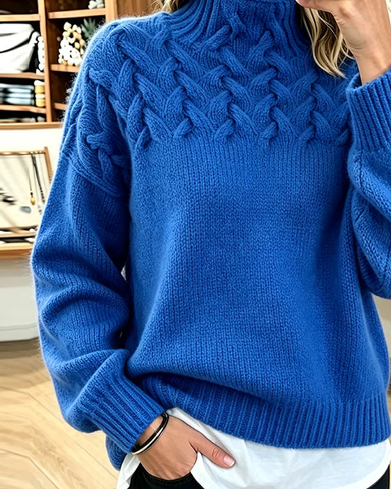 Pullover Solid Casual Lång Ärm