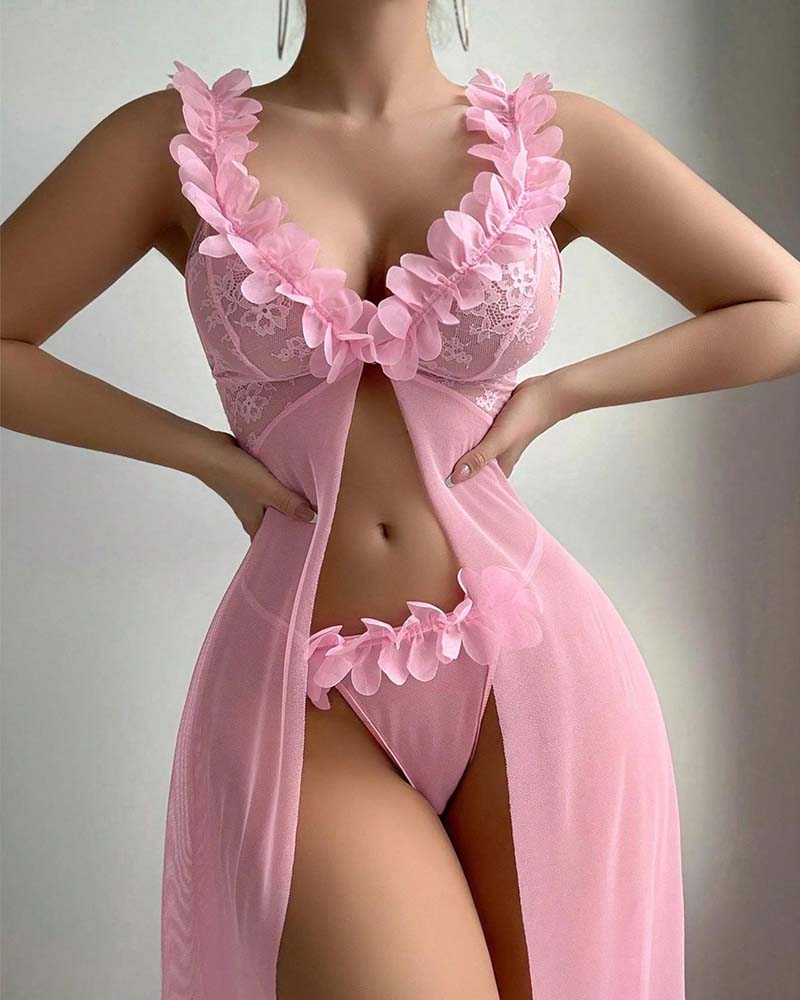 Lingerie Blomsterhängslen Genomskinlig