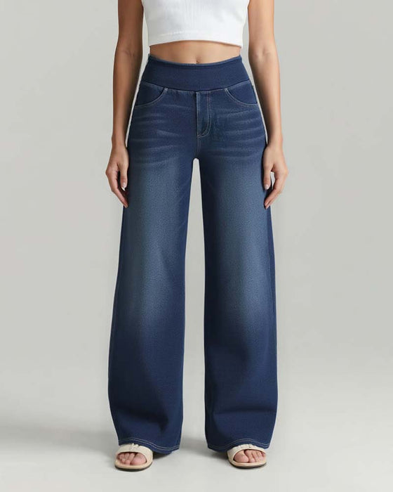 Byxor Elastisk Midja Denim Vida Ben