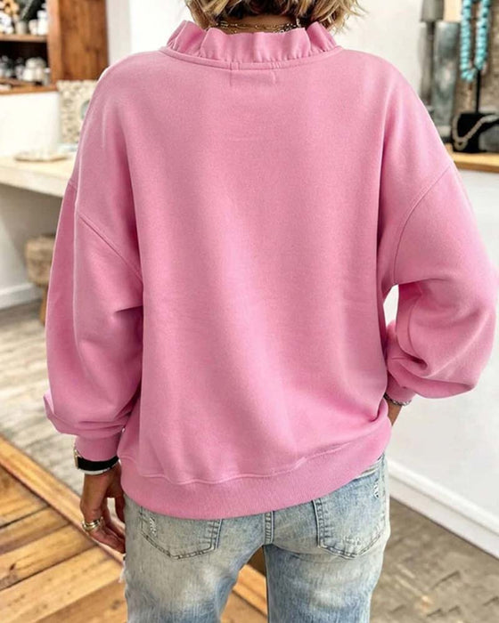 Sweatshirt Ruffle V-Hals Drop Axel