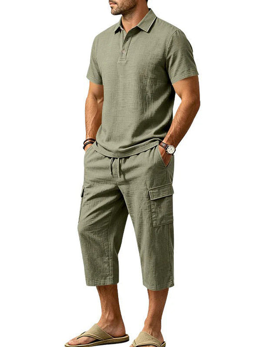 Set Polo Topp Capri Byxor