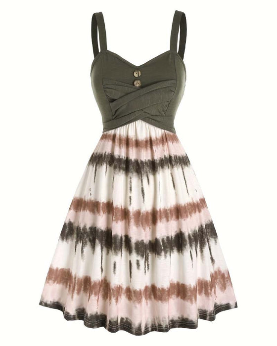 Klänning Tie-Dye Spagettiband Midi