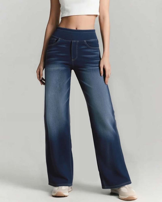 Byxor Elastisk Midja Denim Vida Ben