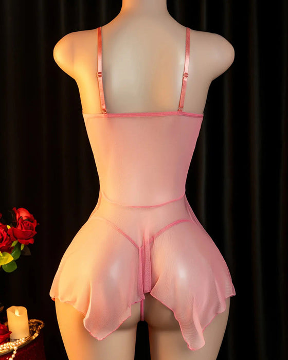 Sleepwear Spets Mesh Spagettiband