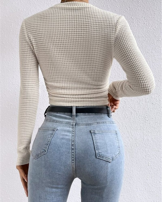 Topp Slim Fit Mångsidig Lång Ärm