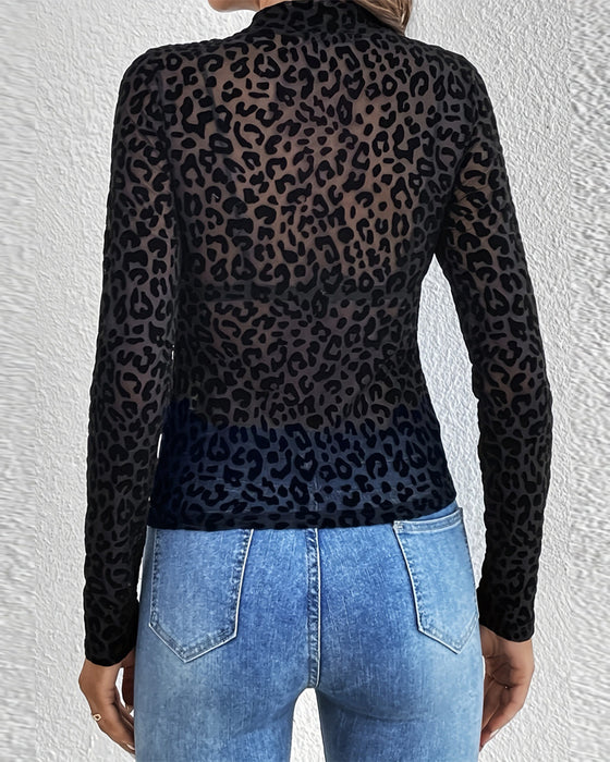 Topp Ståkrage Leopardmönster Nät