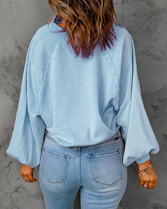 Sweatshirt Slag Knapp Solid