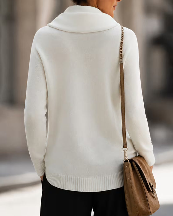 Pullover Mock Neck Slim Fit Lång Ärm