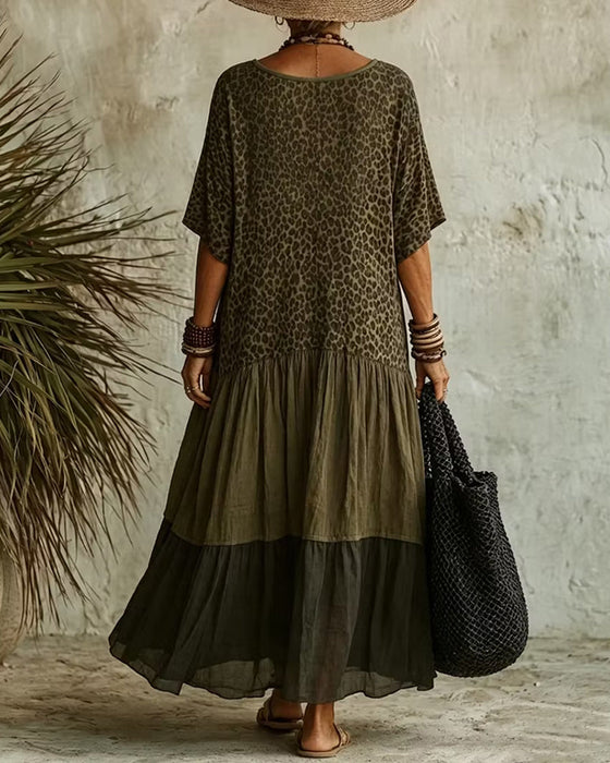 Klädning Avslappnad Leopard Maxi